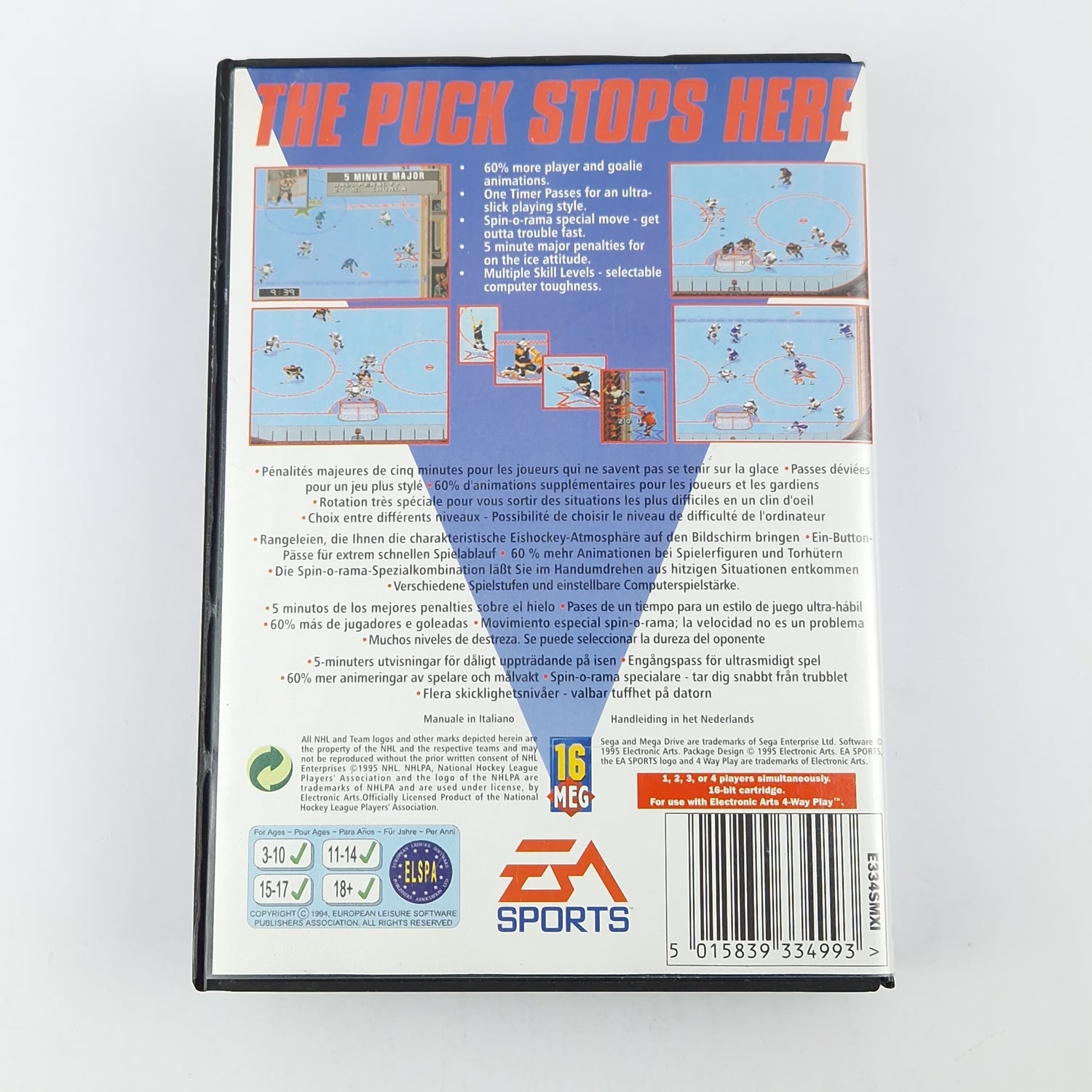 Sega Mega Drive Spiel : NHL 96 - Modul Anleitung OVP cib / PAL MD Icehockey