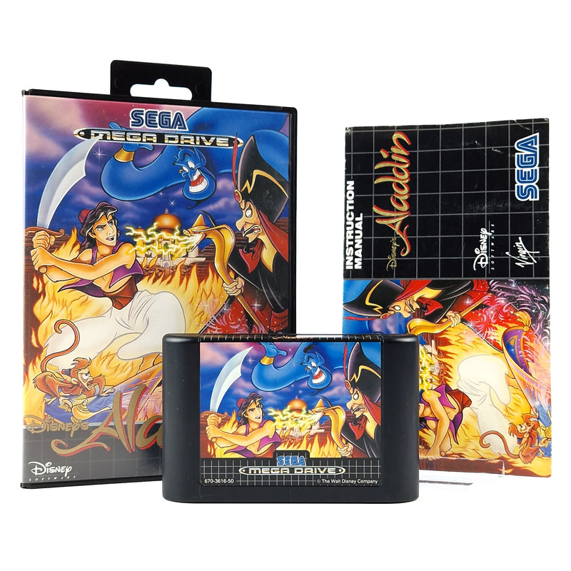 Sega Mega Drive Game: Disney's Aladdin - Module Instructions OVP cib / PAL MD