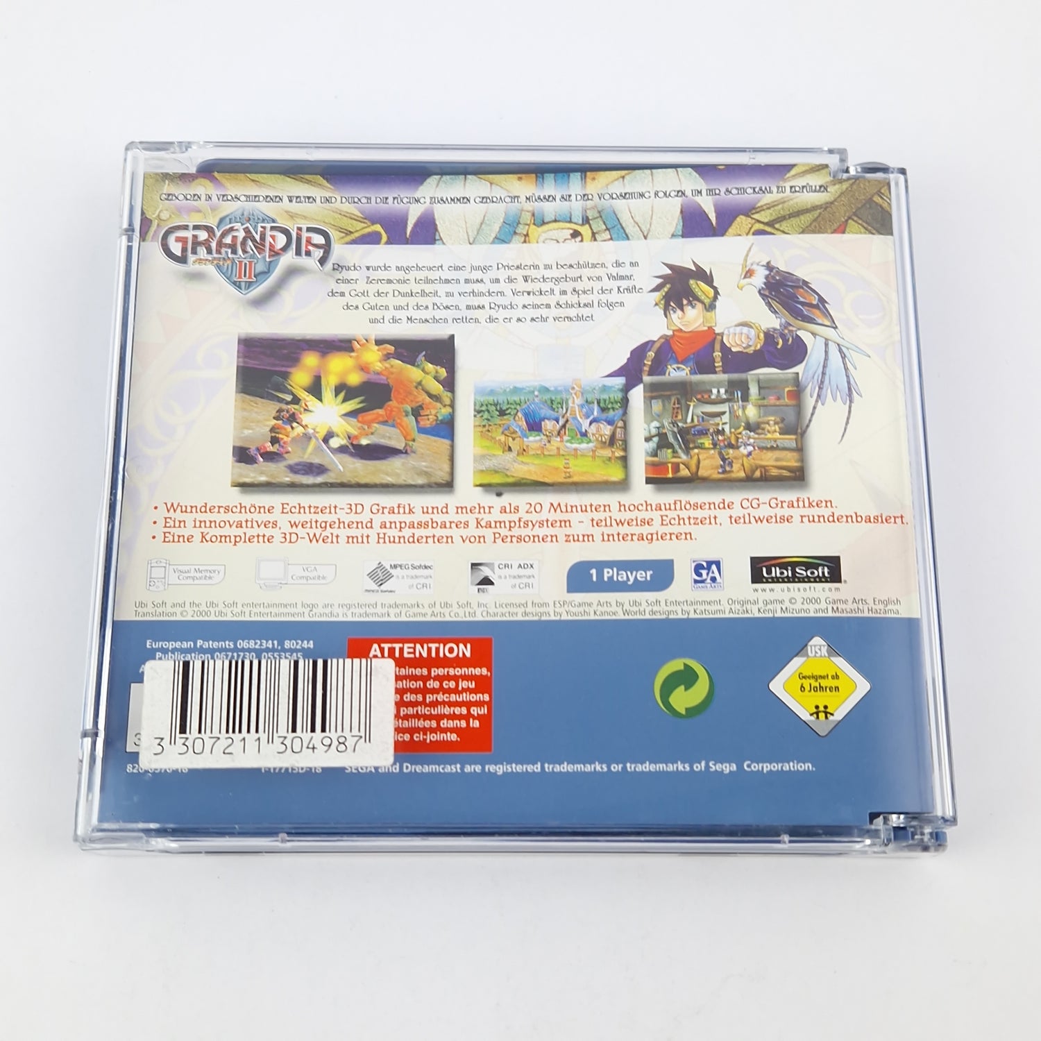 Sega Dreamcast Game: Grandia II - CD Disk Instructions OVP / DC