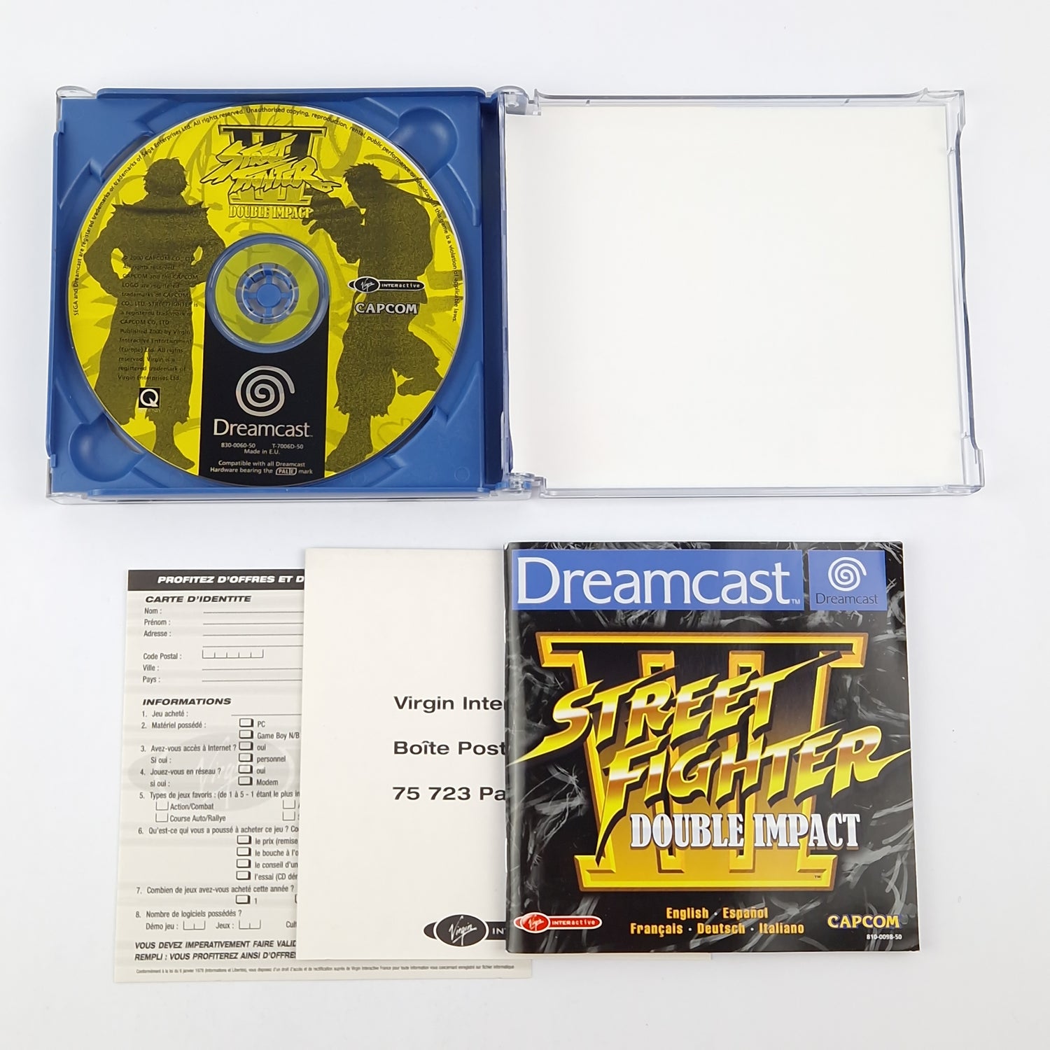 Sega Dreamcast game: Street Fighter III Double Impact - CD instructions in original packaging