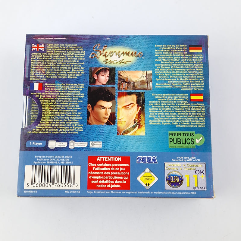 Sega Dreamcast Spiel : Shenmue - CD Anleitung OVP / PAL DC
