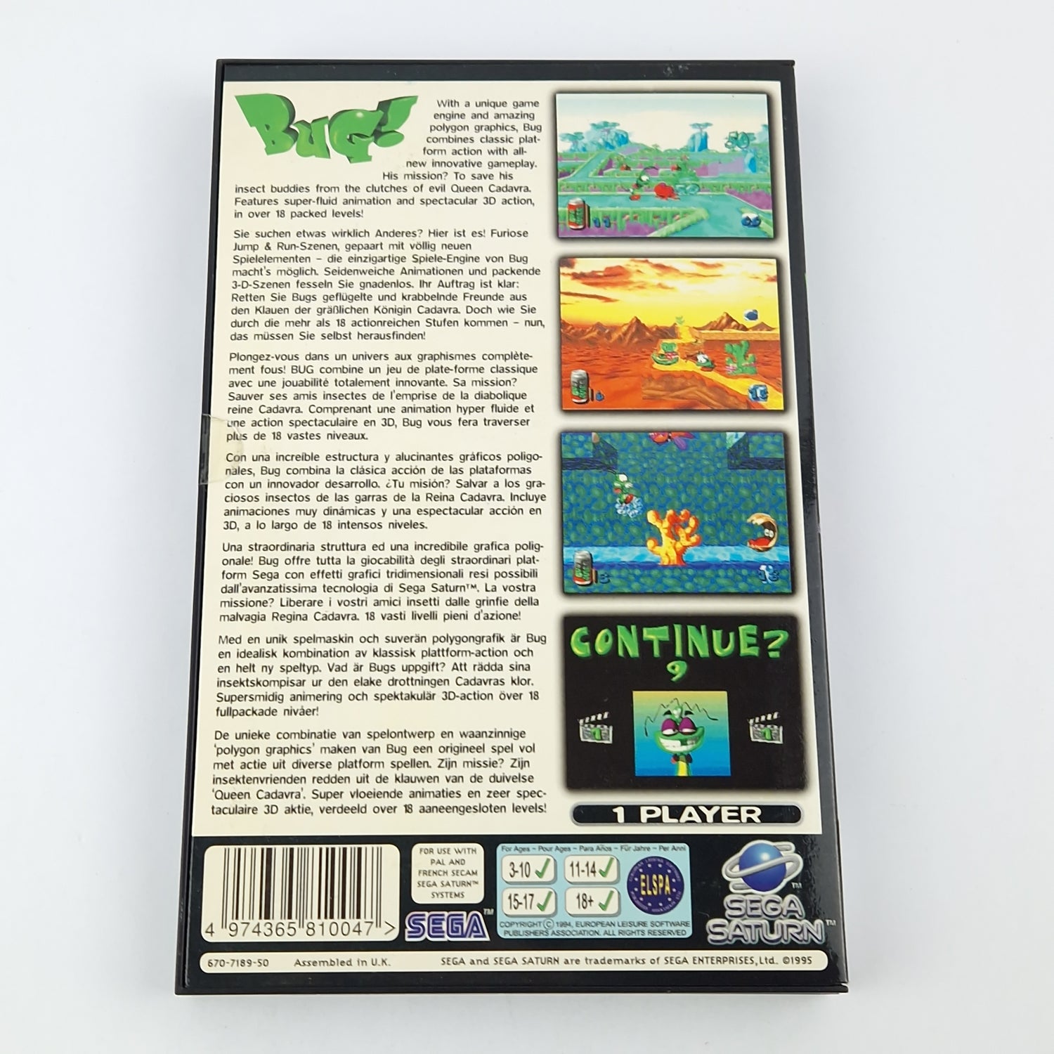 Sega Saturn Game: BUG! - CD instructions OVP cib | PAL Disk Game