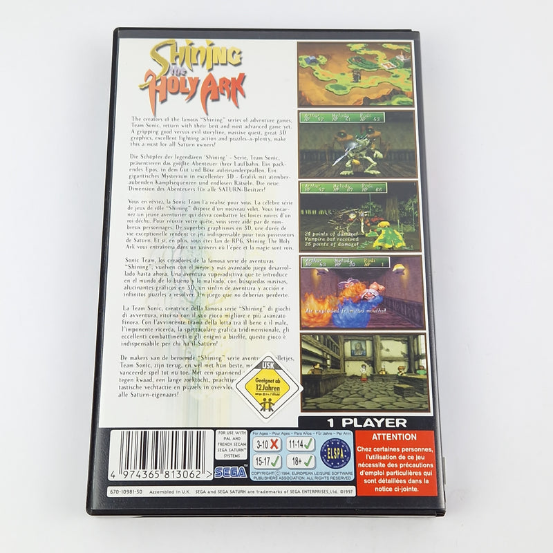 Sega Saturn Game: Shining the Holy Ark - CD Instructions OVP cib | PAL Disk Game