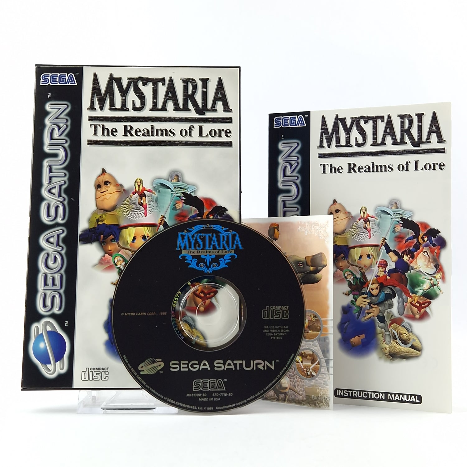 Sega Saturn Spiel : Mystaria The Realms of Lore - CD Anleitung OVP cib | PAL