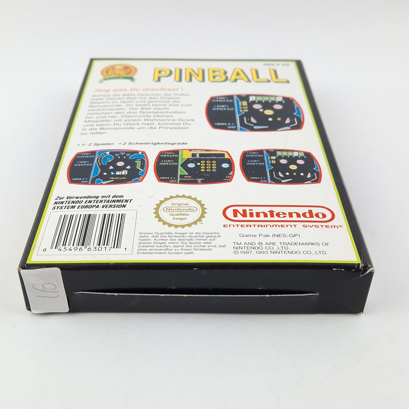 Nintendo NES Game: Pinball - Module Cartridge Instructions OVP cib PAL