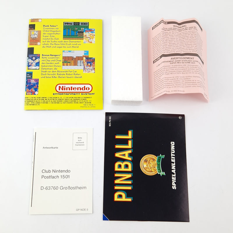 Nintendo NES Game: Pinball - Module Cartridge Instructions OVP cib PAL