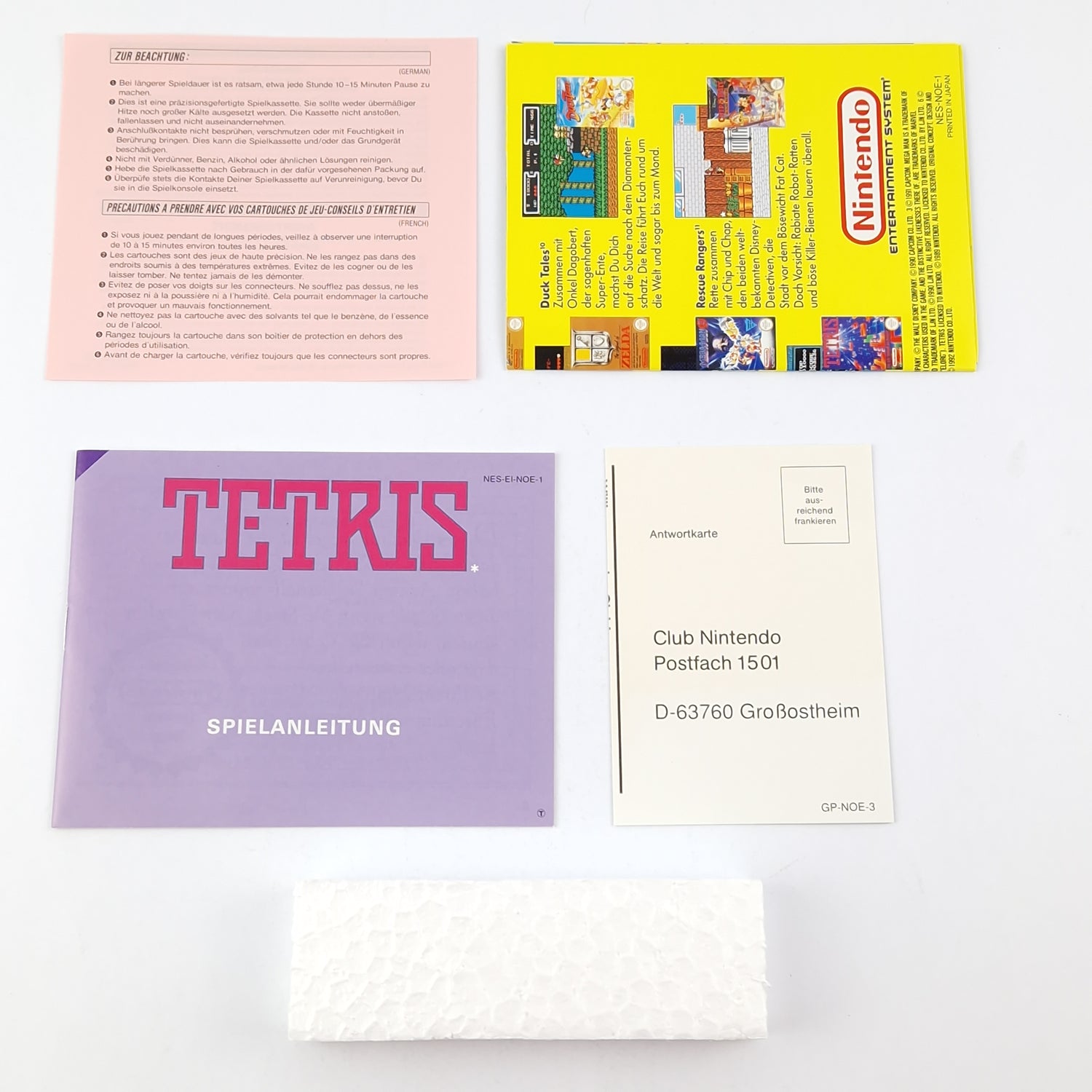 Nintendo NES Game: Tetris - Module Cartridge Instructions OVP cib PAL