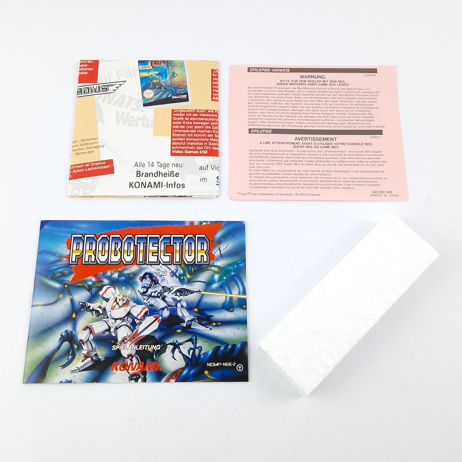 Nintendo NES Game: Probotector - Module Cartridge Instructions OVP cib PAL Konami