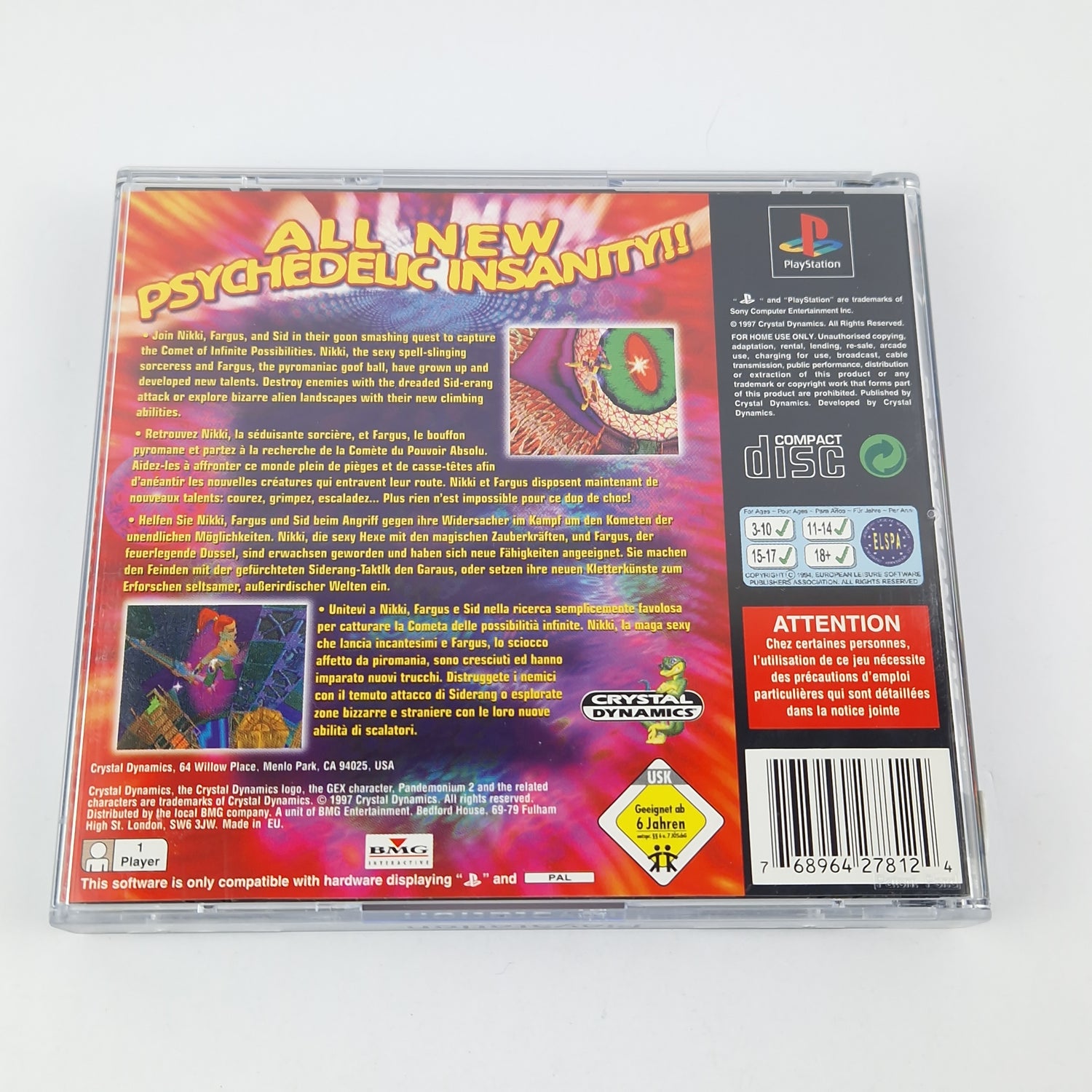 Playstation 1 game: Pandemonium 2 - CD instructions OVP SONY PS1 PSX PAL Konami