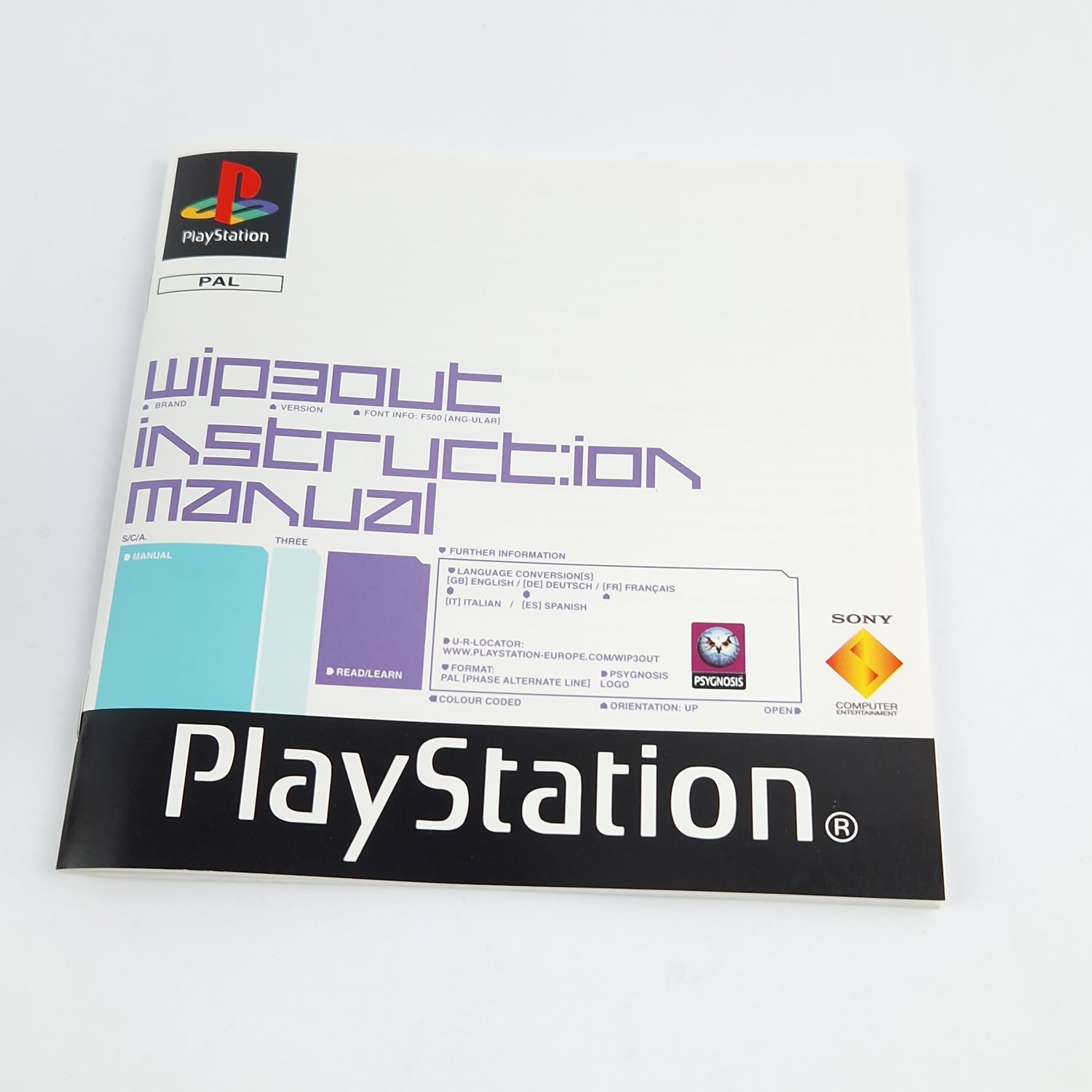 Playstation 1 game: Wipeout - CD instructions OVP | SONY PS1 PSX PAL