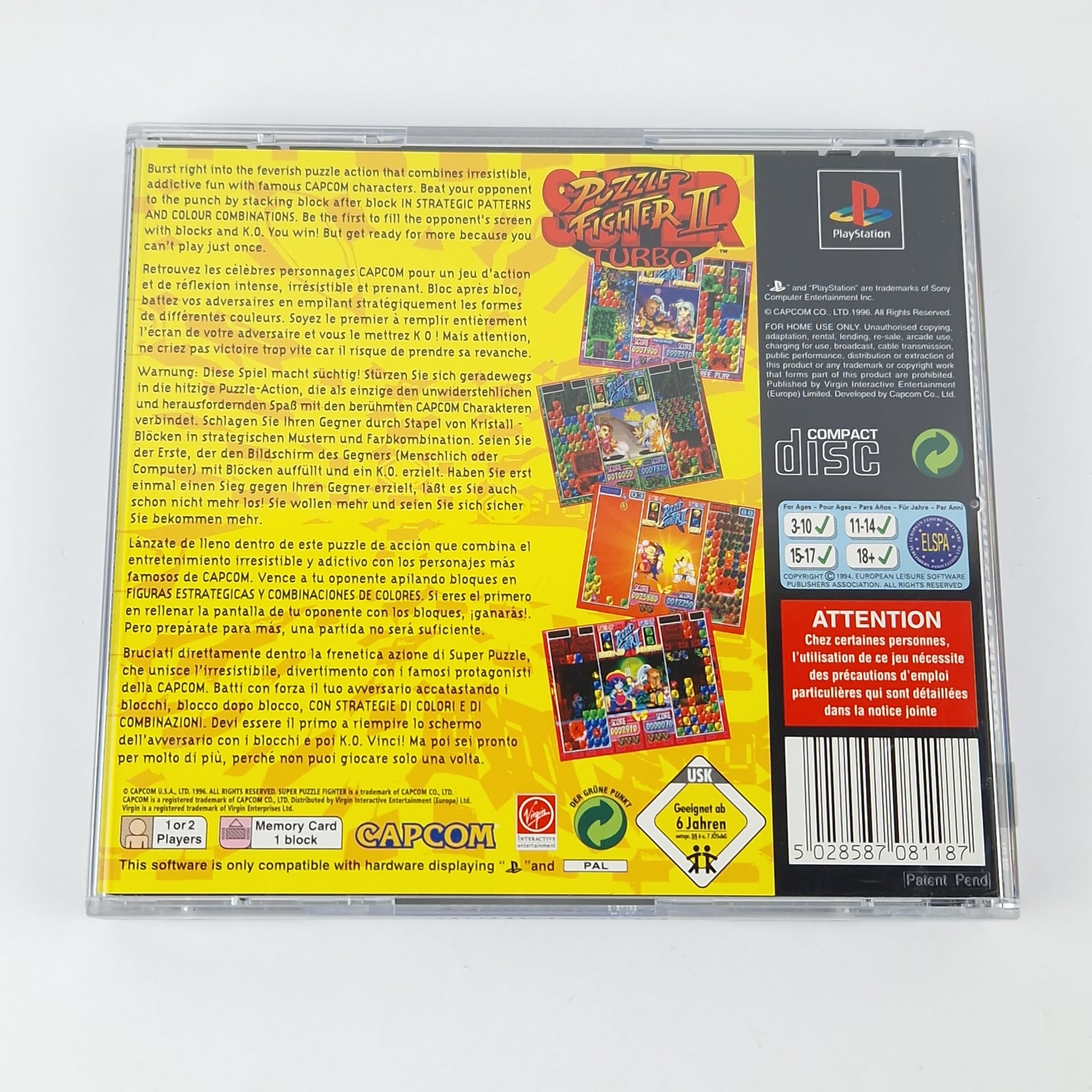 Playstation 1 game: Super Puzzle Fighter II Turbo - CD instructions OVP | PS1 PSX