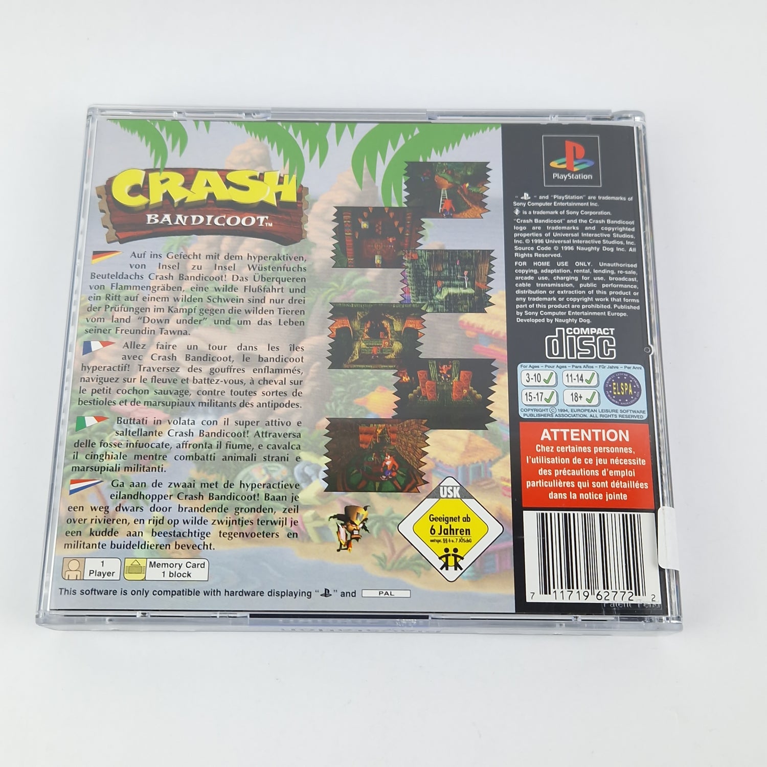 Playstation 1 Spiel : Crash Bandicoot 1 + DEMO - CD Anleitung OVP | PS1 PSX PAL