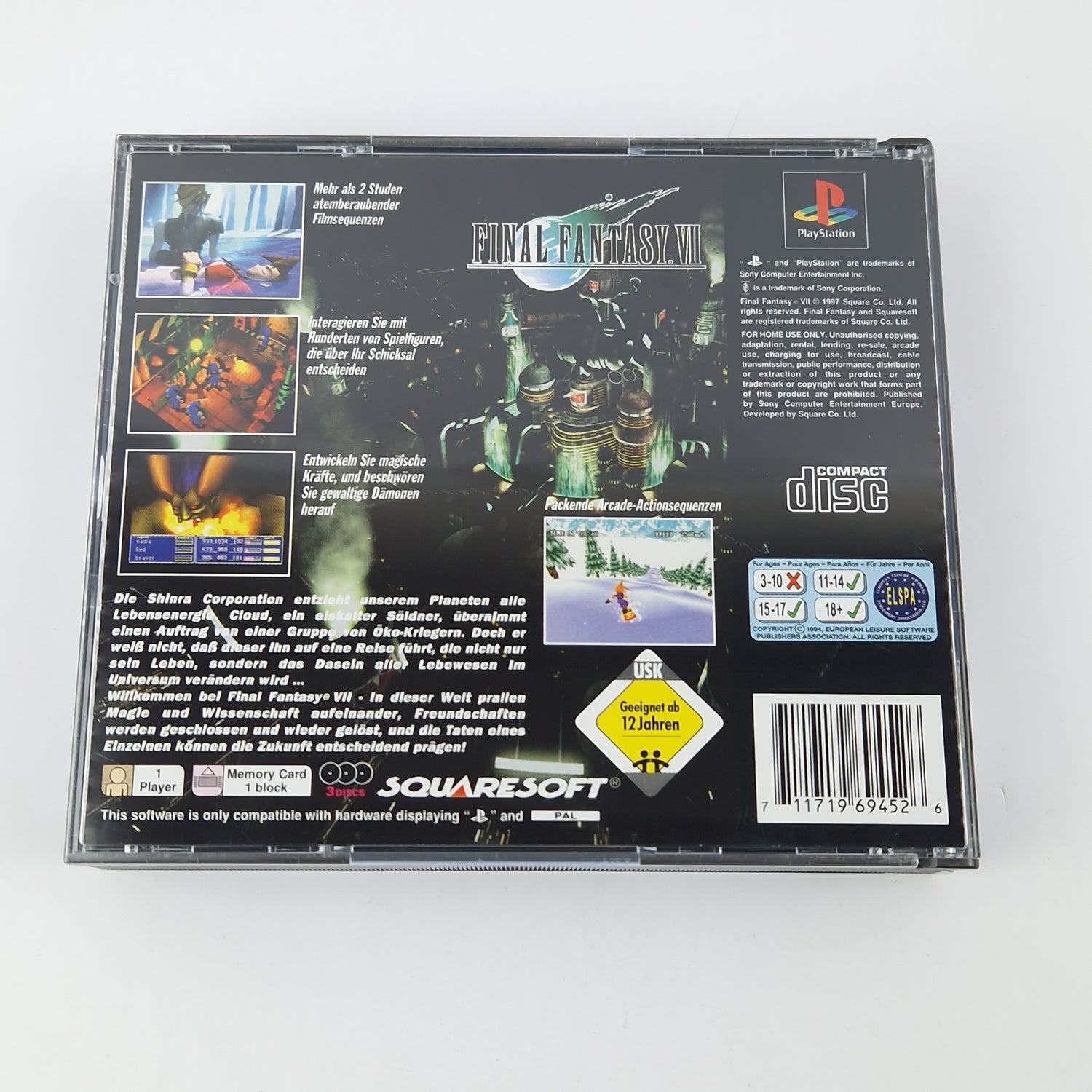 Playstation 1 Spiel : Final Fantasy VII - OVP Double Case PS1 PSX Psone PAL FF7