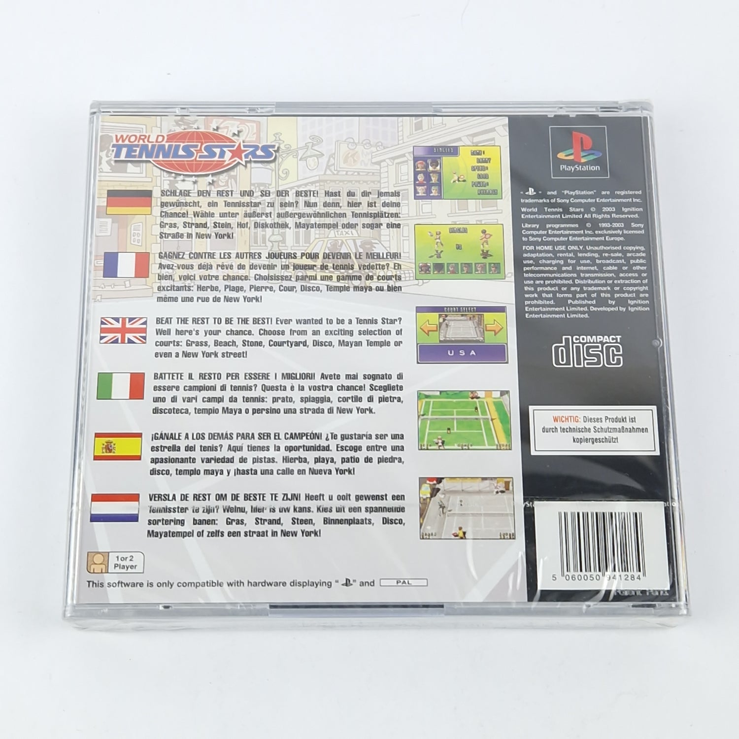 Playstation 1 game: World Tennis Stars - OVP NEW NEW SEALED | SONY PS1 PAL