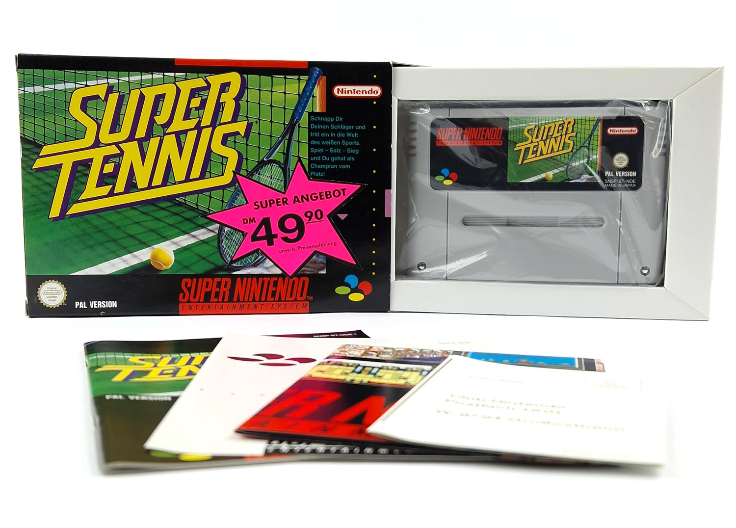 Super Nintendo Game: Super Tennis - SNES Module Instructions OVP cib / PAL Sport