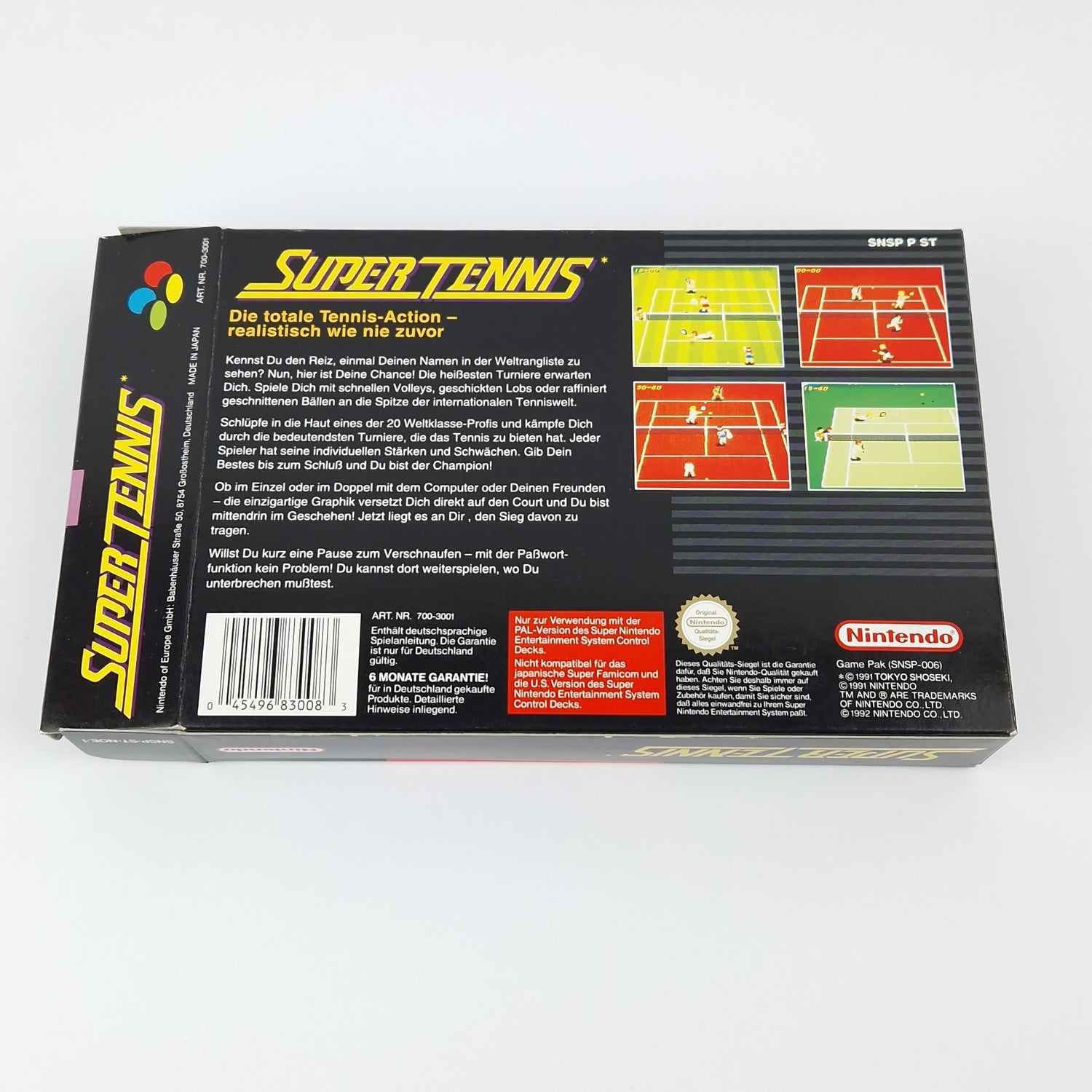 Super Nintendo Game: Super Tennis - SNES Module Instructions OVP cib / PAL Sport