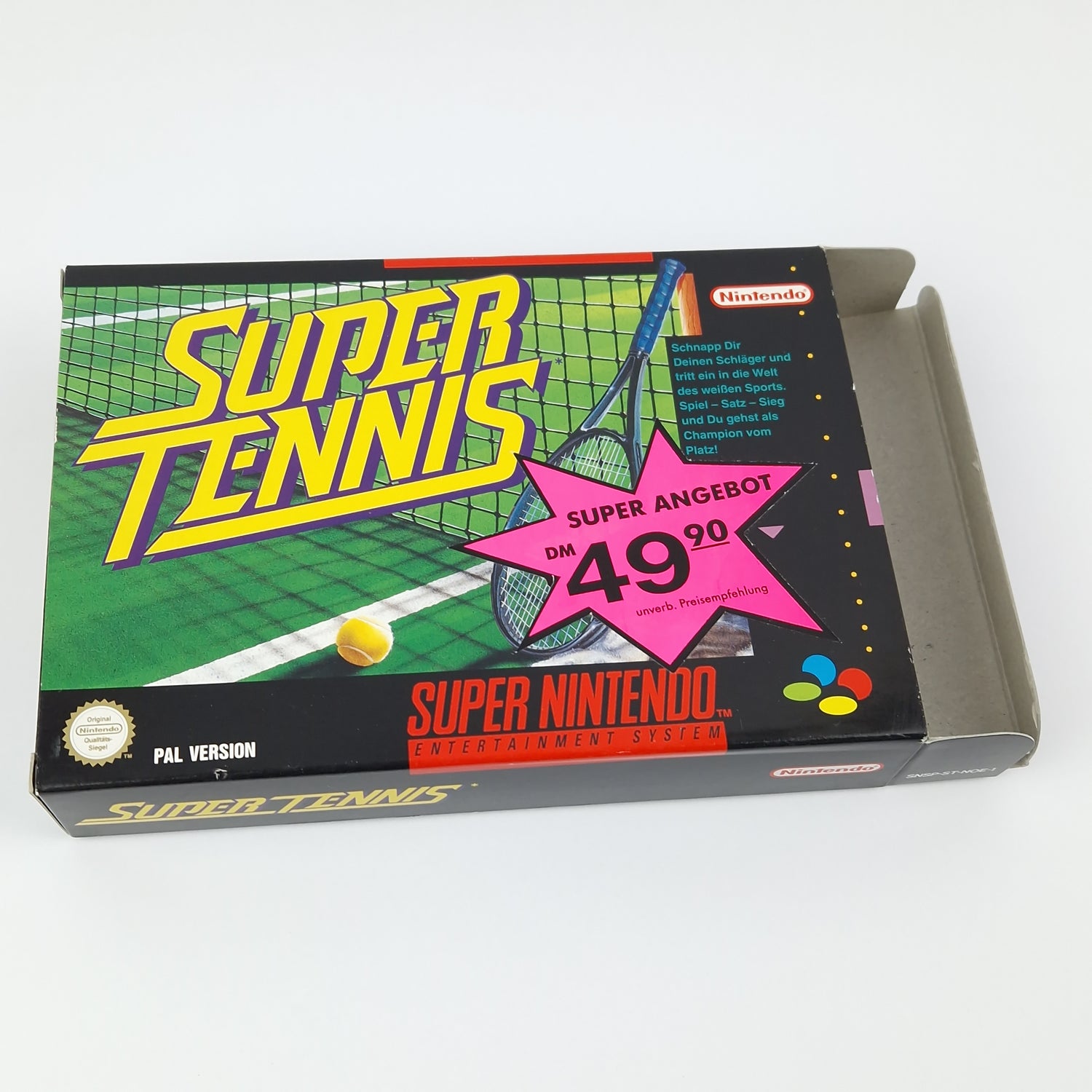 Super Nintendo Game: Super Tennis - SNES Module Instructions OVP cib / PAL Sport