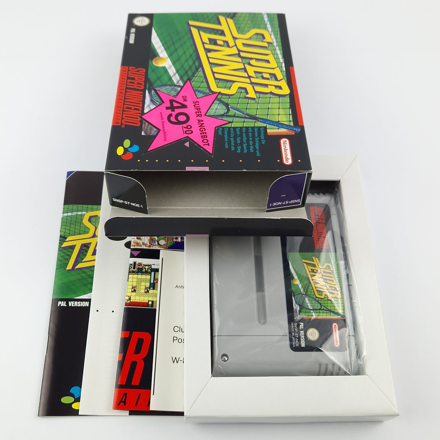 Super Nintendo Spiel : Super Tennis - SNES Modul Anleitung OVP cib / PAL Sport