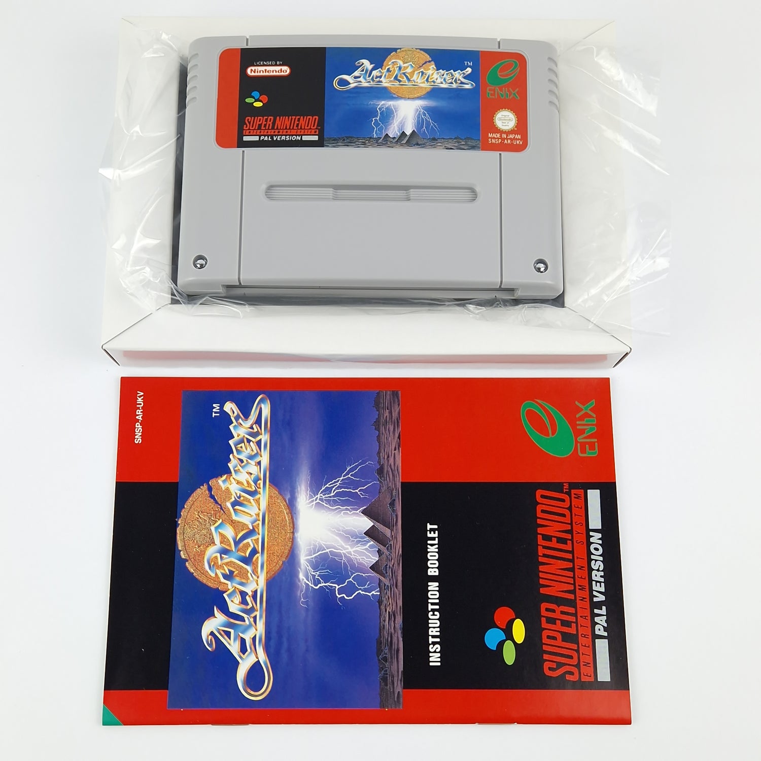 Super Nintendo game: Act Raiser - SNES module instructions OVP cib / PAL UKV