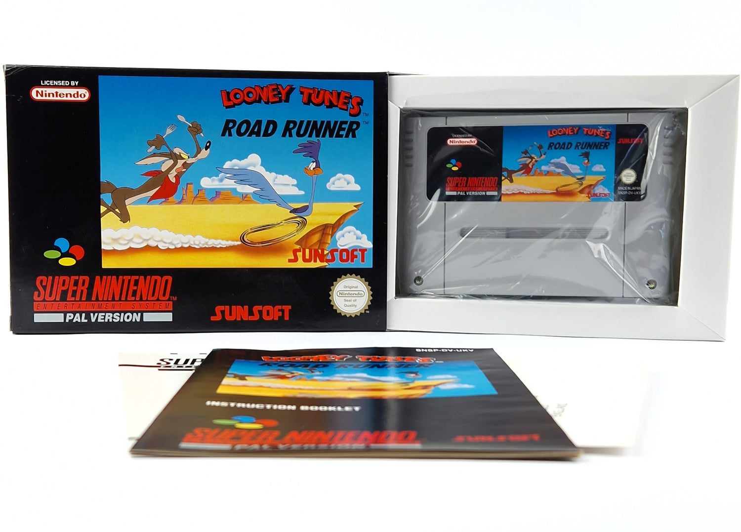 Super Nintendo Game: Looney Tunes Road Runner - SNES Module Instructions OVP cib