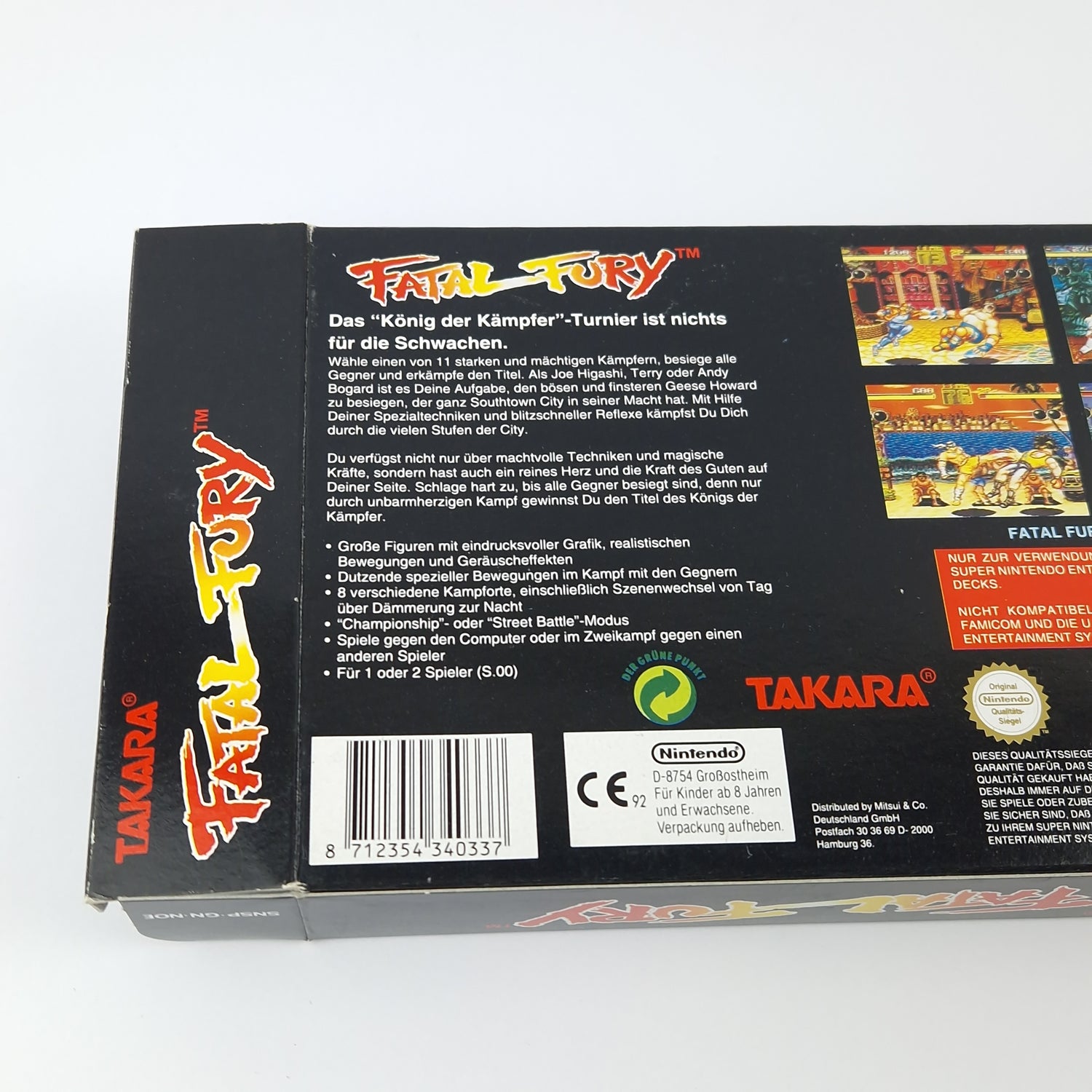 Super Nintendo Spiel : Fatal Fury - SNES Modul Anleitung OVP cib / PAL Version