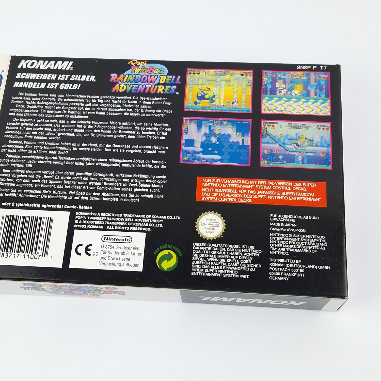 Super Nintendo Game: Pop'n TwinBee Rainbow Bell Adventures - SNES PAL OVP cib