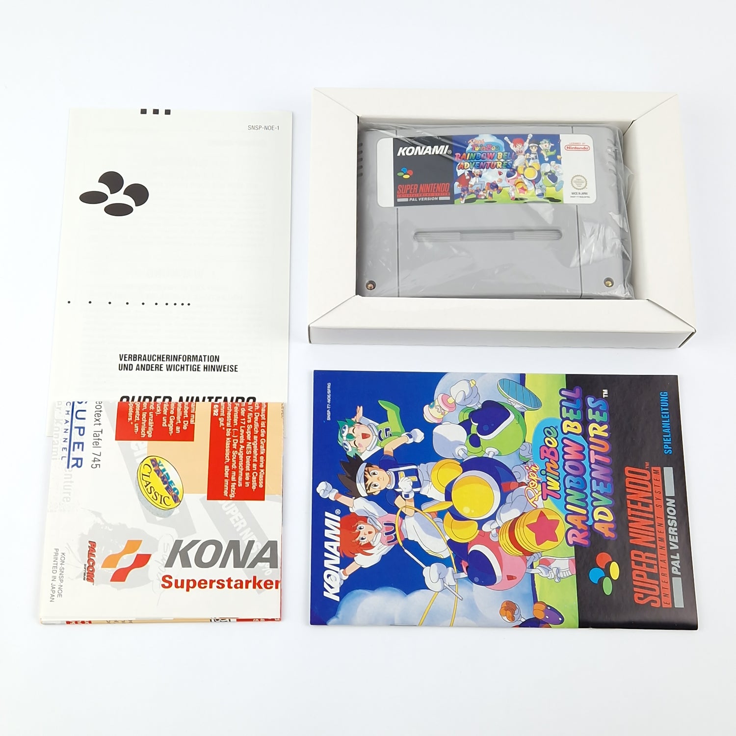 Super Nintendo Spiel : Pop´n TwinBee Rainbow Bell Adventures - SNES PAL OVP cib
