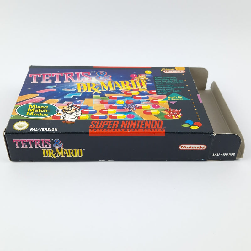 Super Nintendo Game: Tetris &amp; Dr. Mario - Module Instructions OVP cib / SNES PAL