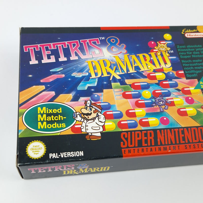Super Nintendo Game: Tetris &amp; Dr. Mario - Module Instructions OVP cib / SNES PAL