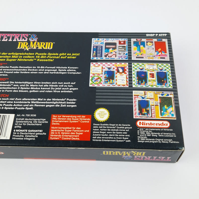 Super Nintendo Game: Tetris &amp; Dr. Mario - Module Instructions OVP cib / SNES PAL