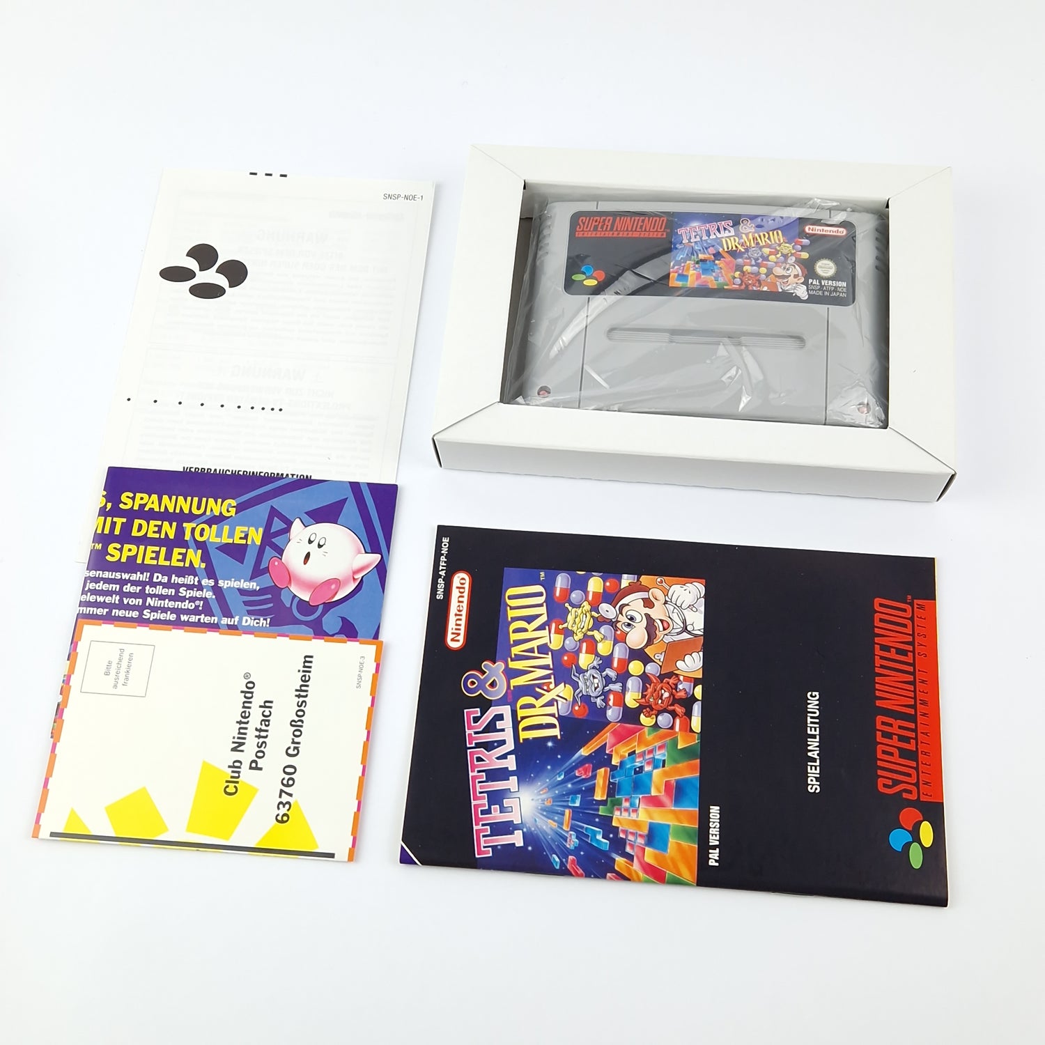 Super Nintendo Game: Tetris & Dr. Mario - Module Instructions OVP cib / SNES PAL