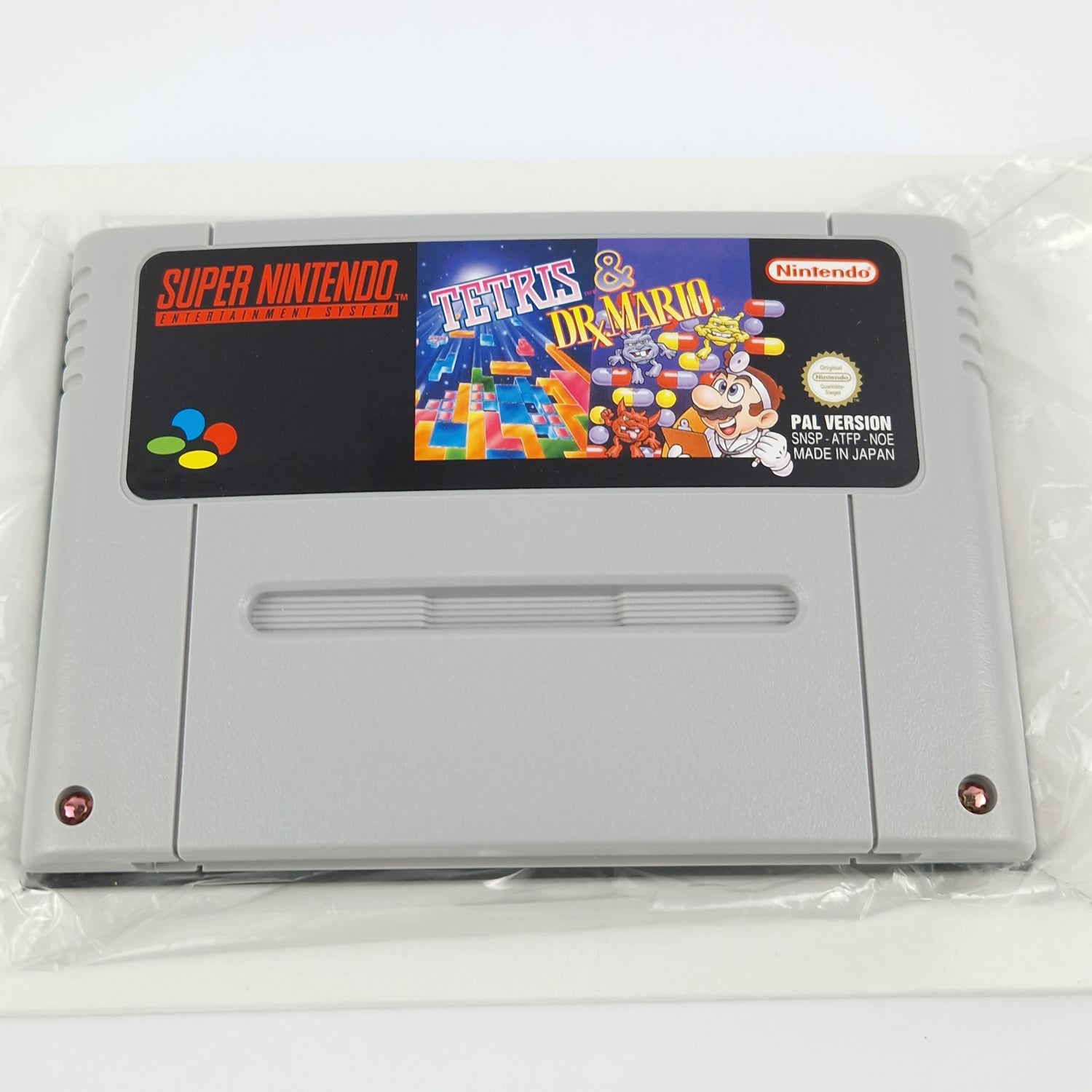 Super Nintendo Game: Tetris & Dr. Mario - Module Instructions OVP cib / SNES PAL