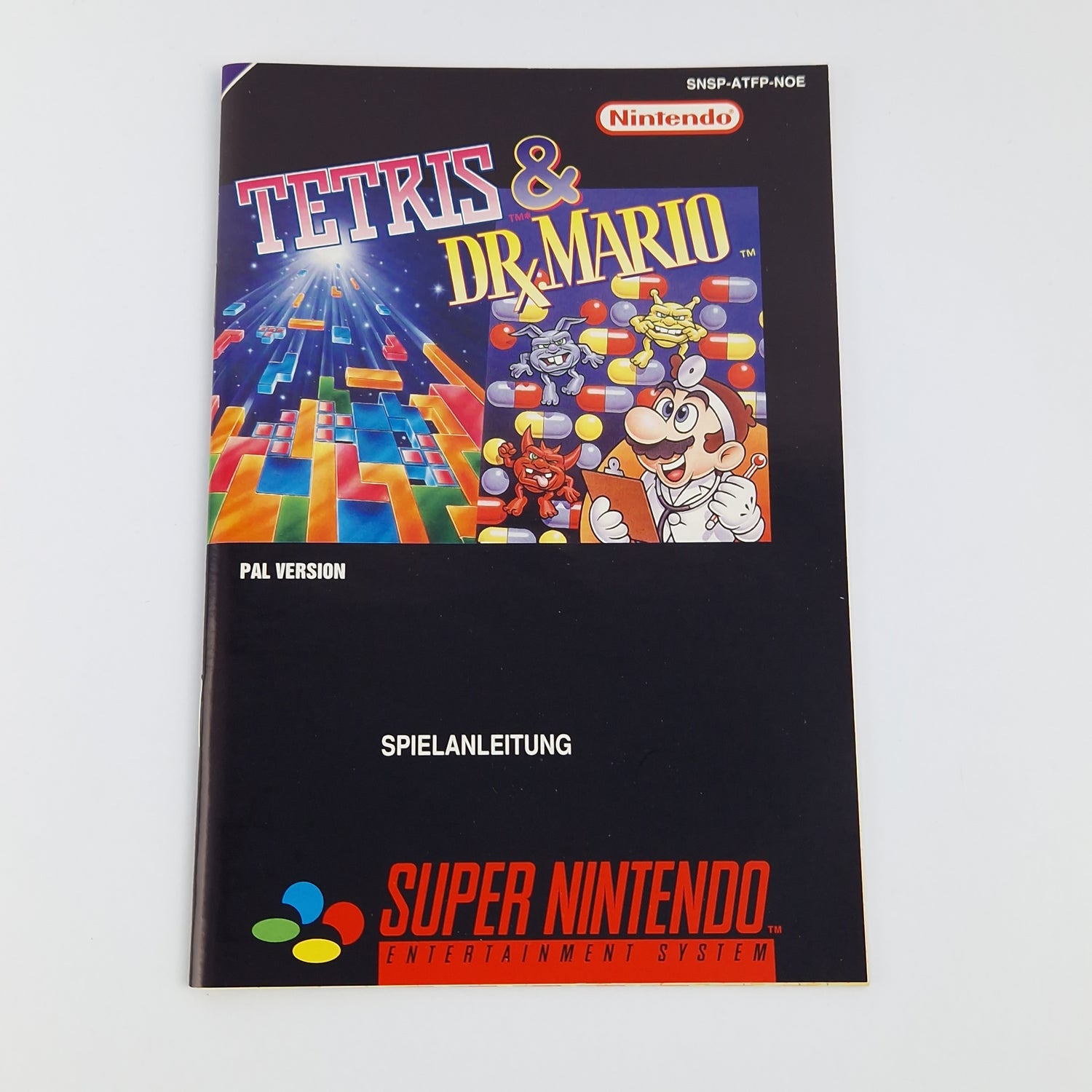 Super Nintendo Game: Tetris & Dr. Mario - Module Instructions OVP cib / SNES PAL