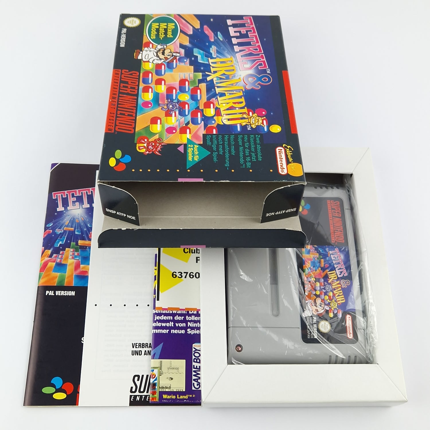 Super Nintendo Game: Tetris & Dr. Mario - Module Instructions OVP cib / SNES PAL