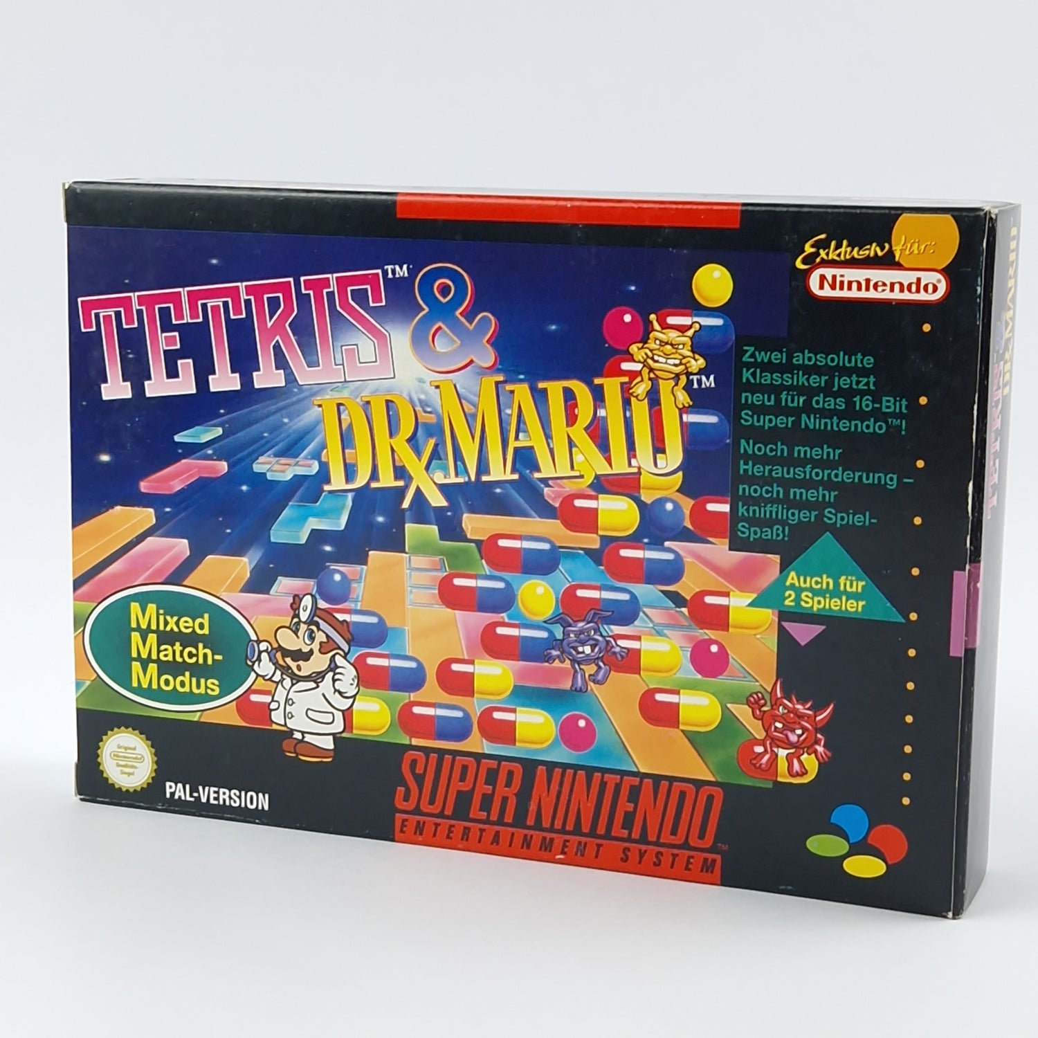 Super Nintendo Game: Tetris & Dr. Mario - Module Instructions OVP cib / SNES PAL