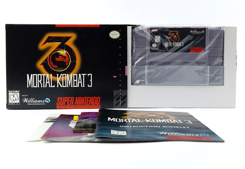 Super Nintendo Spiel : Mortal Kombat 3 - Cartridge Manual Box OVP | SNES USA