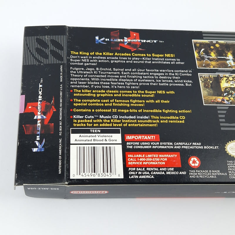 Super Nintendo Spiel : Killer Instinct + Music CD - SNES OVP BOX NTSC-U/C USA