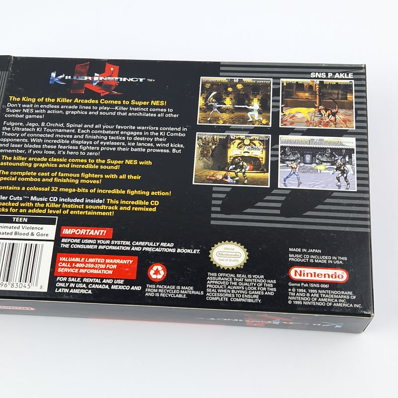 Super Nintendo Spiel : Killer Instinct + Music CD - SNES OVP BOX NTSC-U/C USA