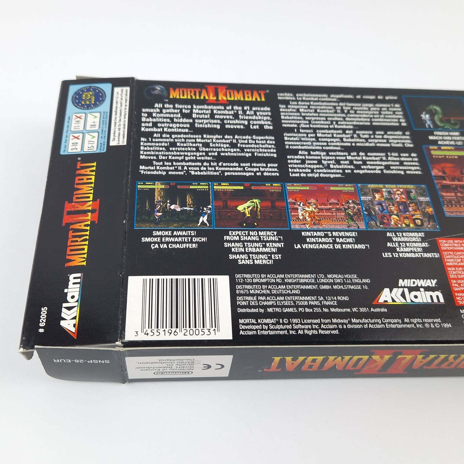 Super Nintendo Game: Mortal Kombat II - Module Instructions OVP cib | SNES PAL EUR