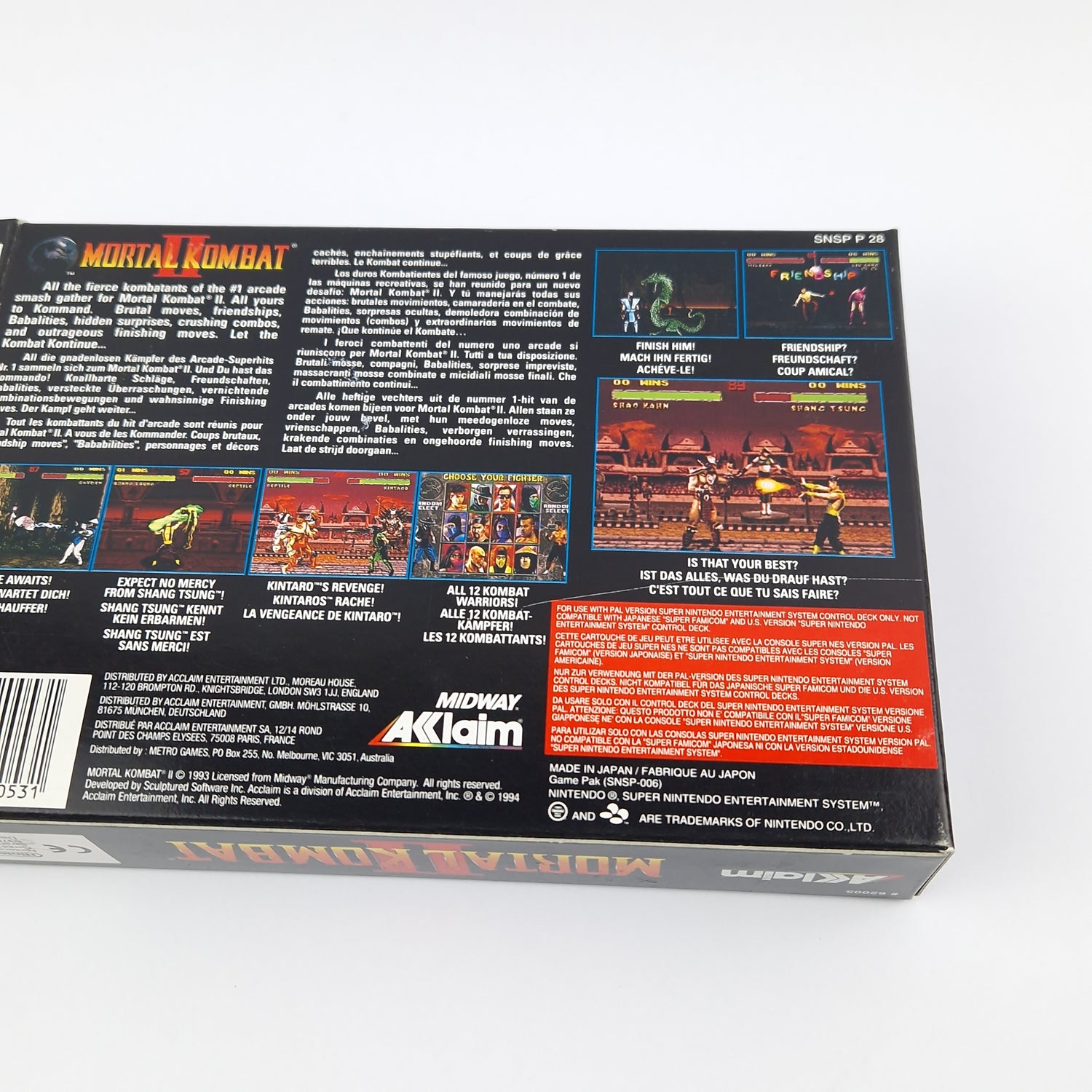 Super Nintendo Spiel : Mortal Kombat II - Modul Anleitung OVP cib | SNES PAL EUR