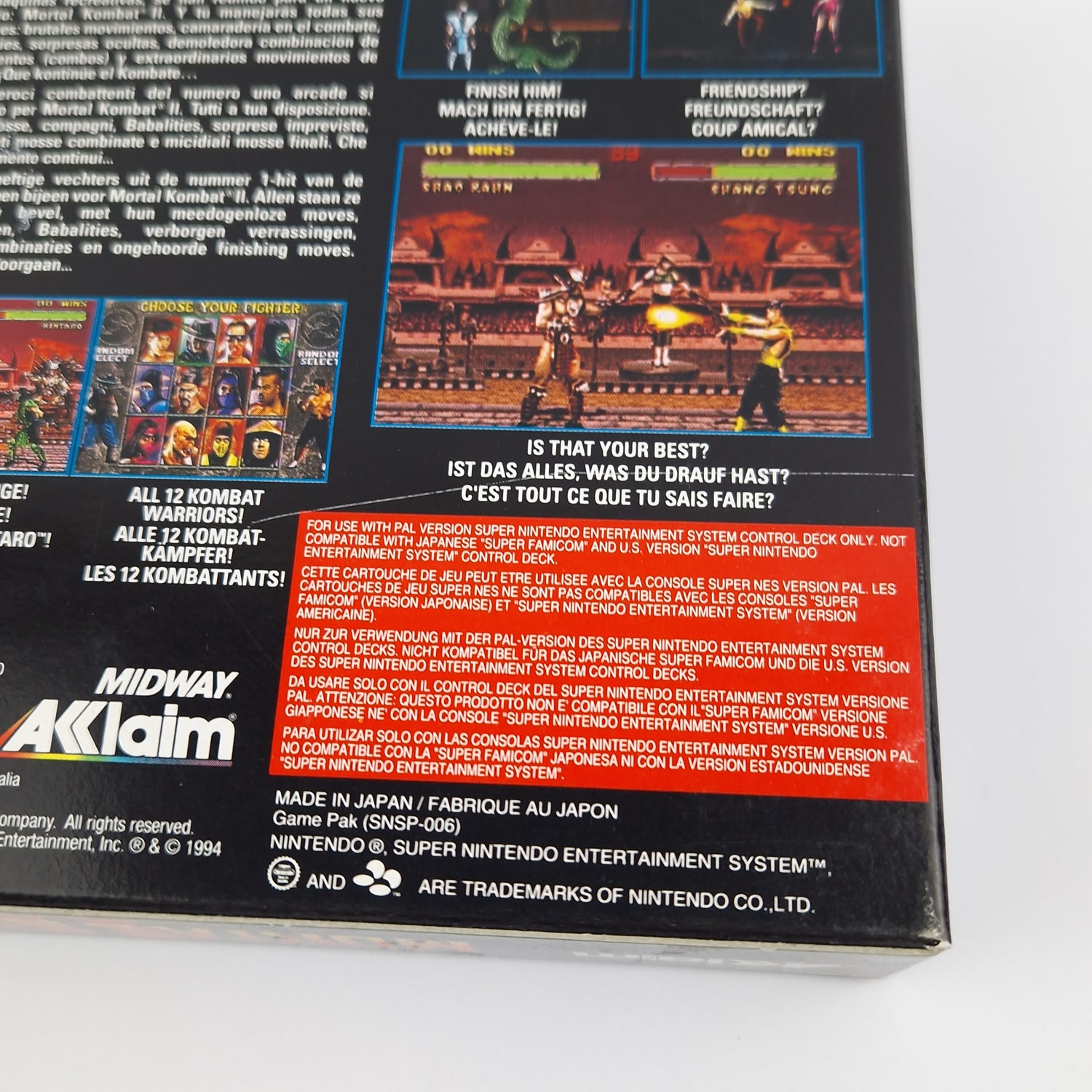 Super Nintendo Game: Mortal Kombat II - Module Instructions OVP cib | SNES PAL EUR