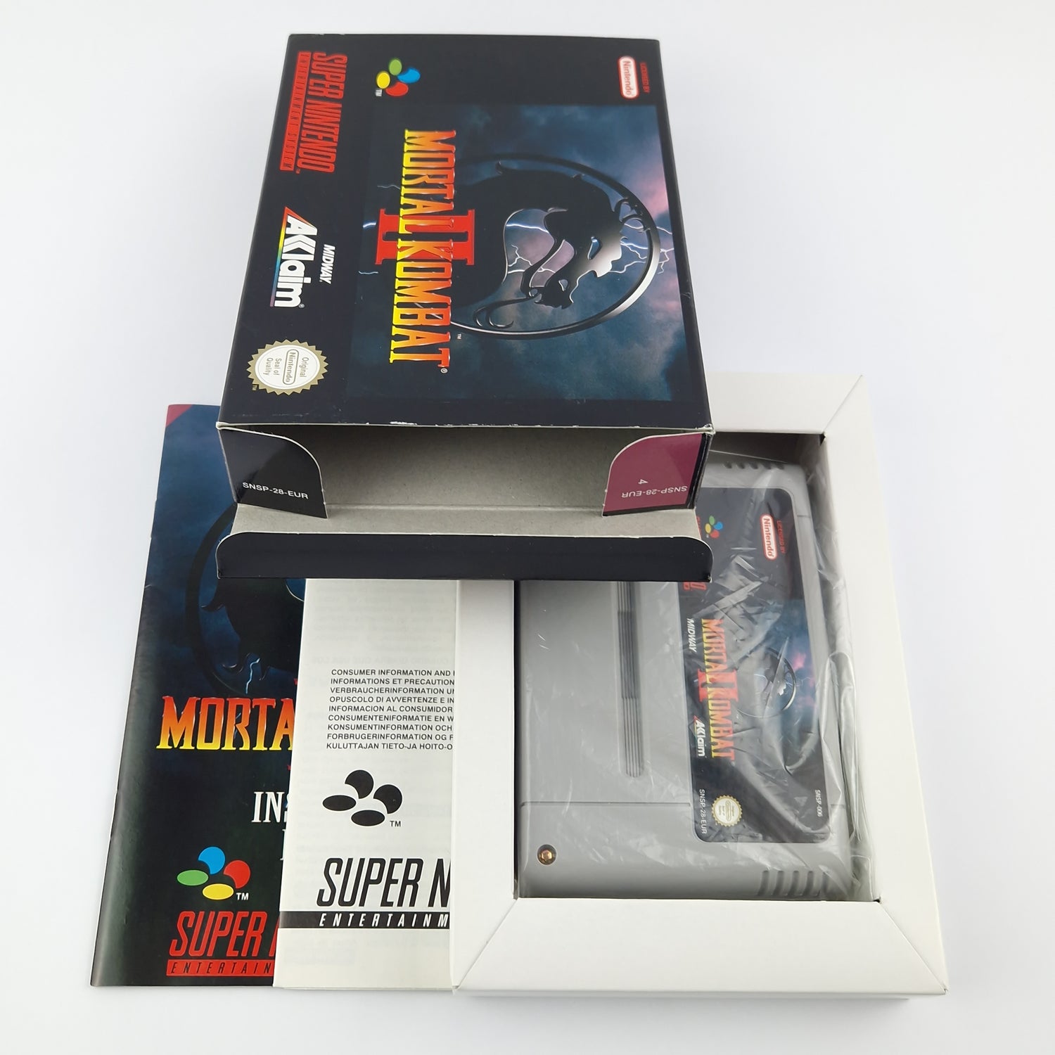 Super Nintendo Game: Mortal Kombat II - Module Instructions OVP cib | SNES PAL EUR