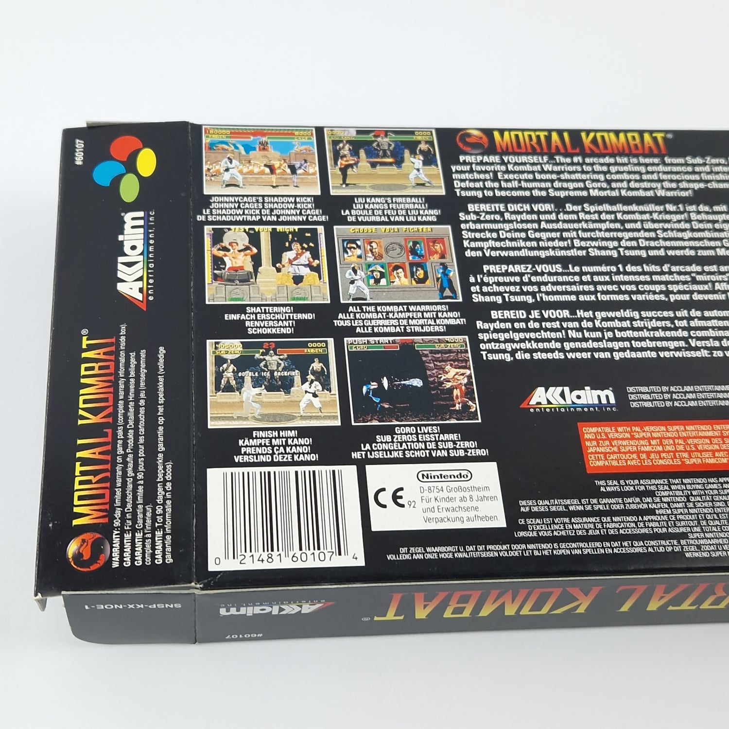 Super Nintendo Game: Mortal Kombat - Module Instructions OVP cib | SNES PAL EUR