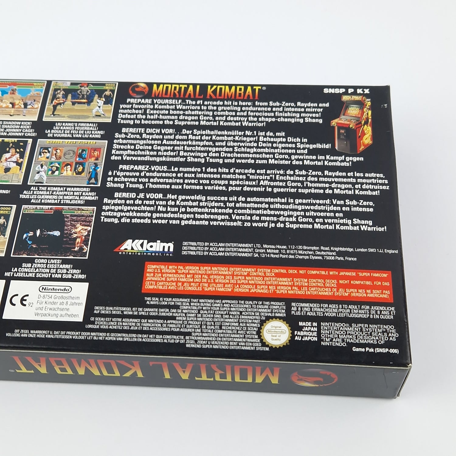Super Nintendo Game: Mortal Kombat - Module Instructions OVP cib | SNES PAL EUR