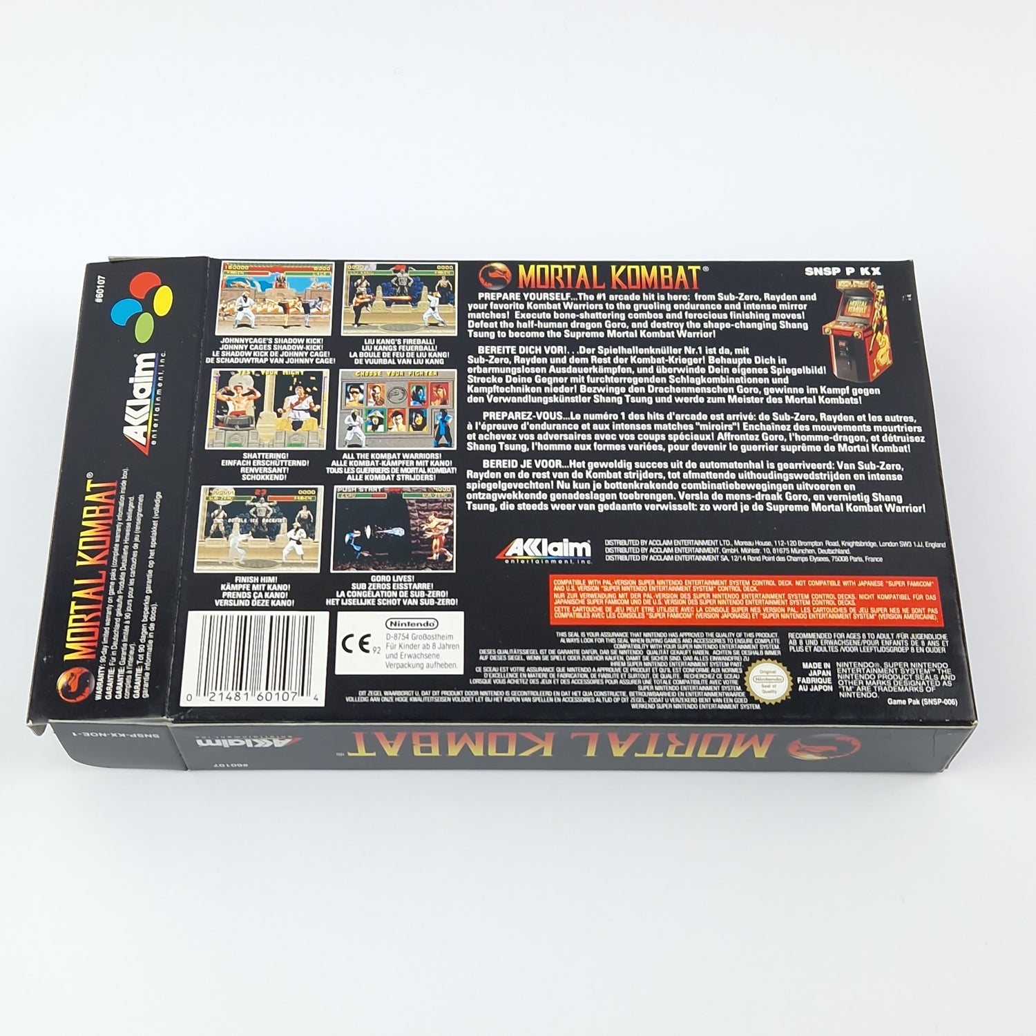 Super Nintendo Game: Mortal Kombat - Module Instructions OVP cib | SNES PAL EUR