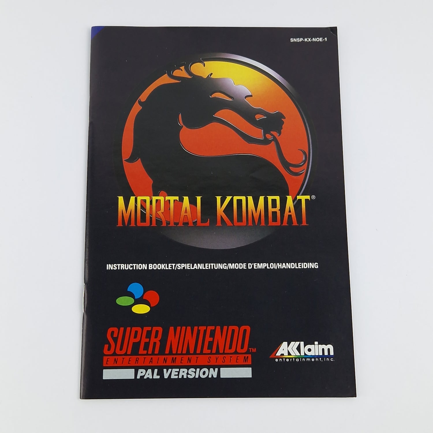 Super Nintendo Game: Mortal Kombat - Module Instructions OVP cib | SNES PAL EUR