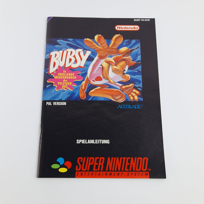 Super Nintendo Game: Bubsy - Module Instructions OVP cib | SNES PAL NOE