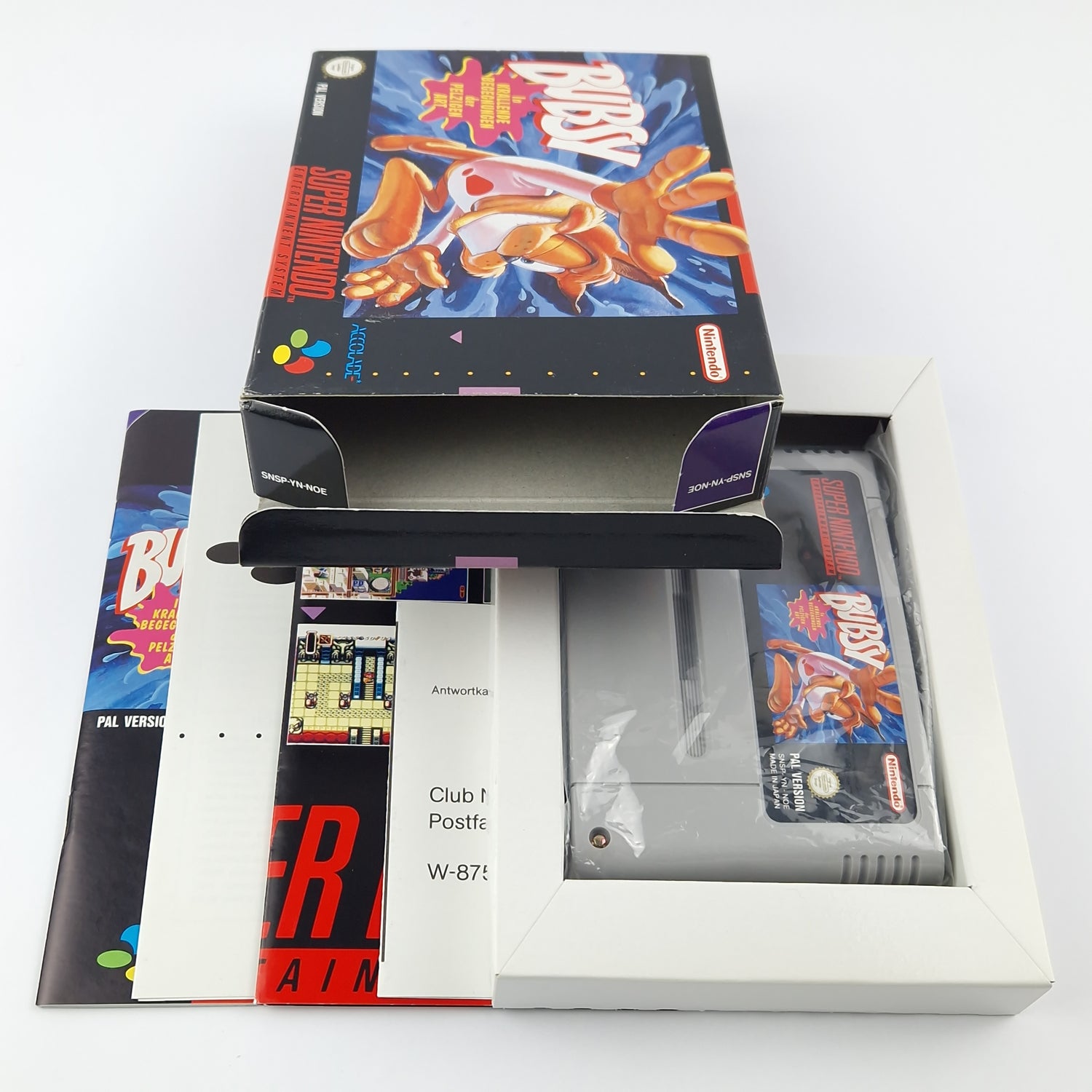 Super Nintendo Spiel : Bubsy - Modul Anleitung OVP cib | SNES PAL NOE