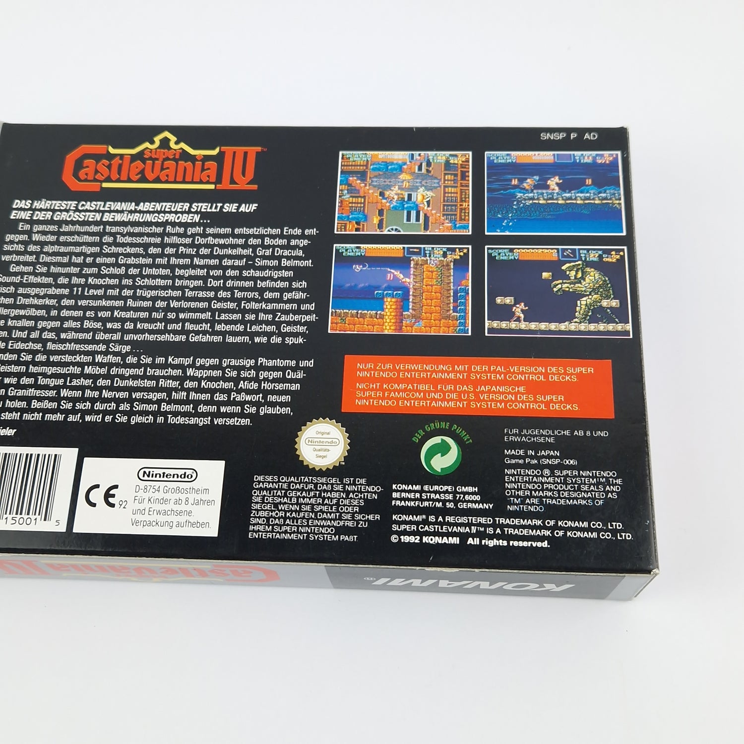 Super Nintendo Game: Super Castlevania IV 4 - Module Instructions OVP cib SNES PAL