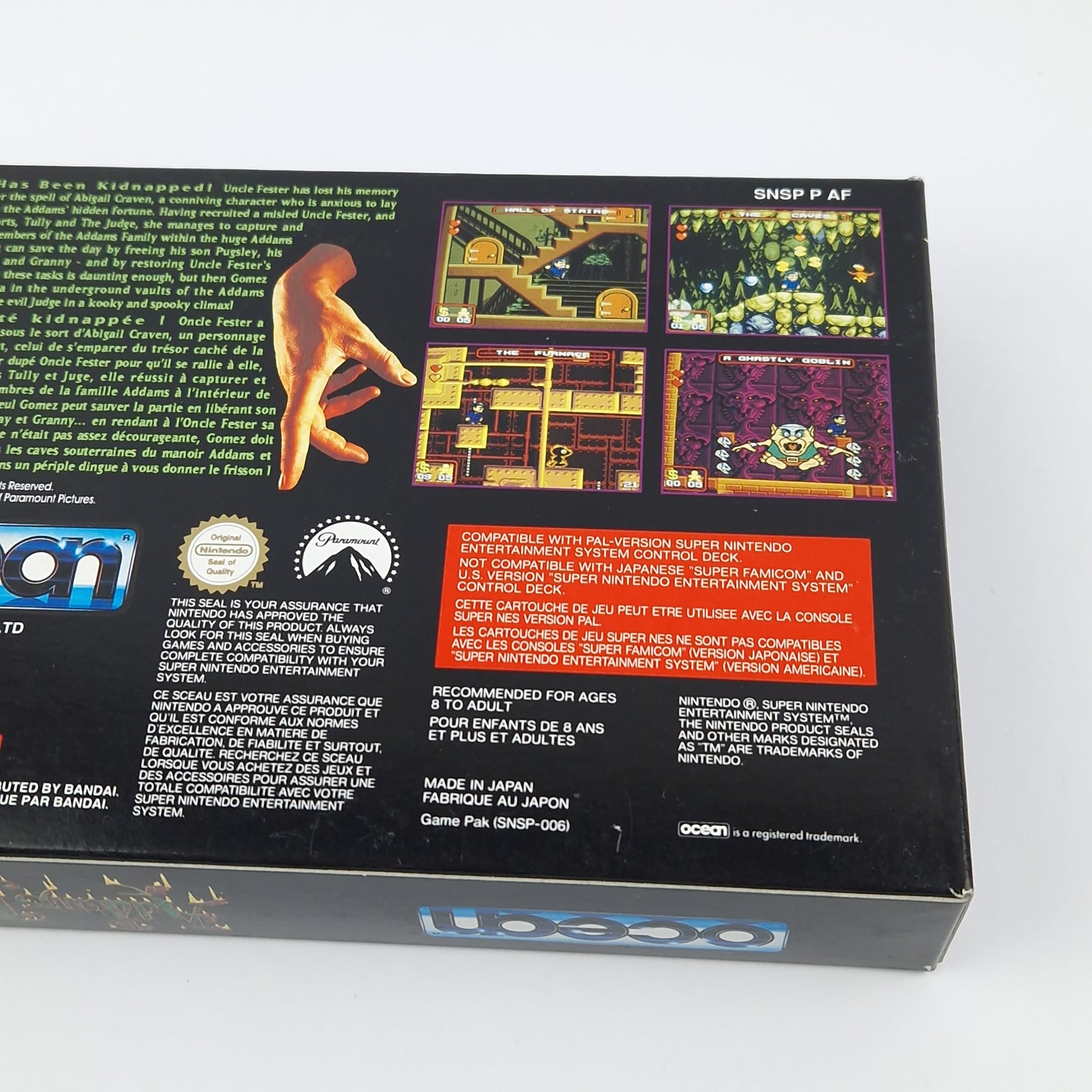 Super Nintendo Game: The Addams Family - Module Instructions OVP cib SNES PAL